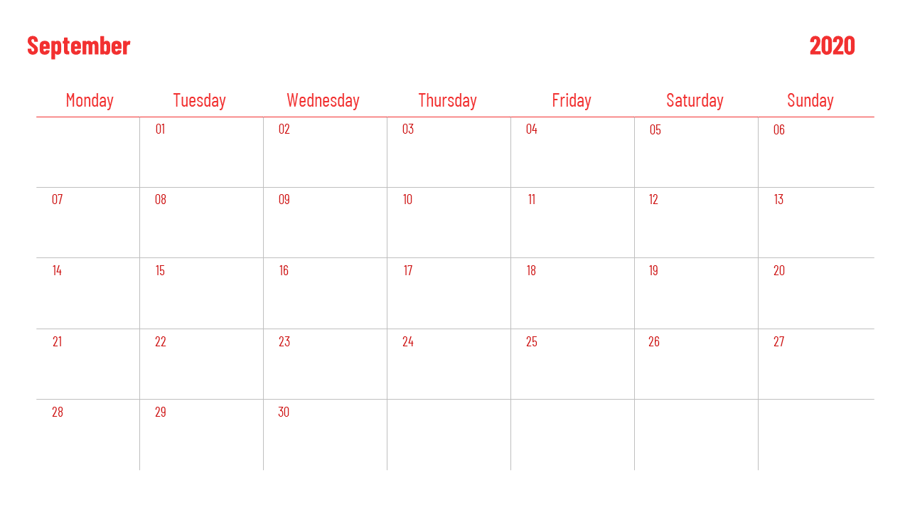 Calendar PowerPoint slide